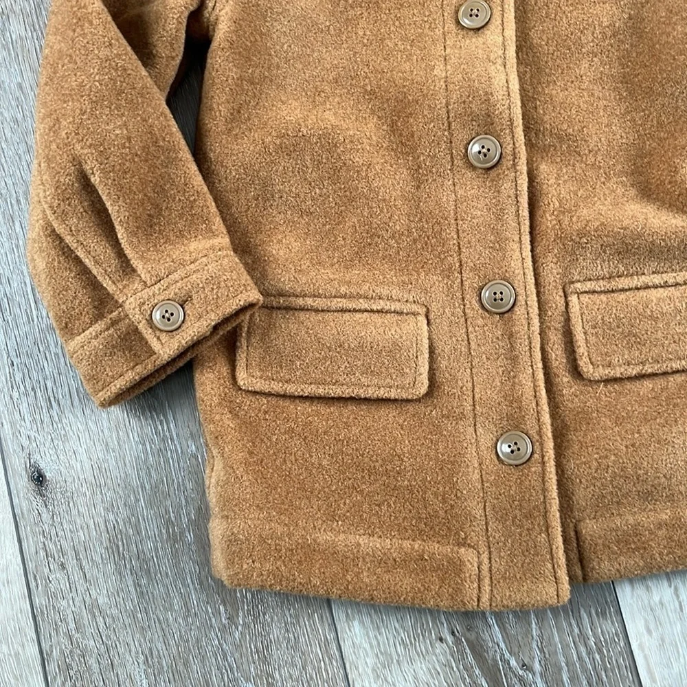 Gap Kids Boucle Jacket Tan Brown Button Down Small